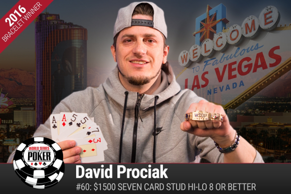 David Prociak, braccialetto WSOP con il $1500 Seven Card Stud Hi-Lo 8 or Better