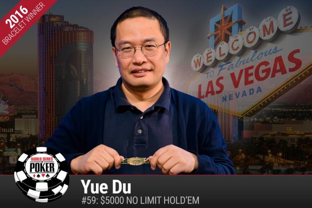 Yue Du vince a sorpresa $5000 No-Limit Hold'em alle WSOP 2016